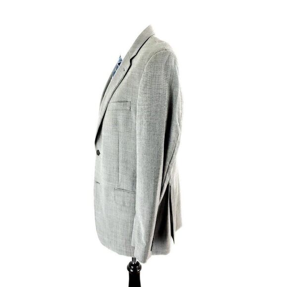Jos A Bank Signature Gold Wool 2 Button Suit Jacket 40S White Black Sharkskin - Picture 4 of 11